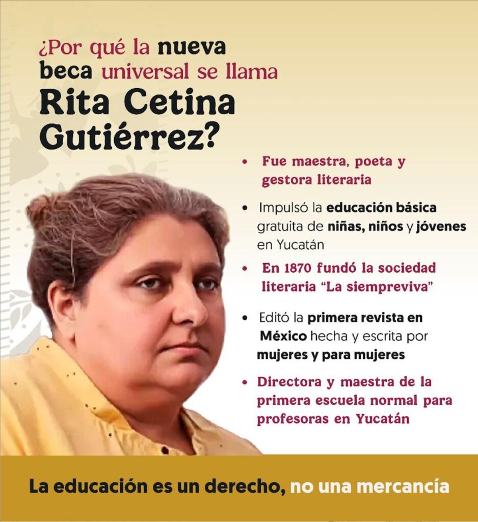 Beca Rita Cetina beneficiará a más de 3 millones de estudiantes en el