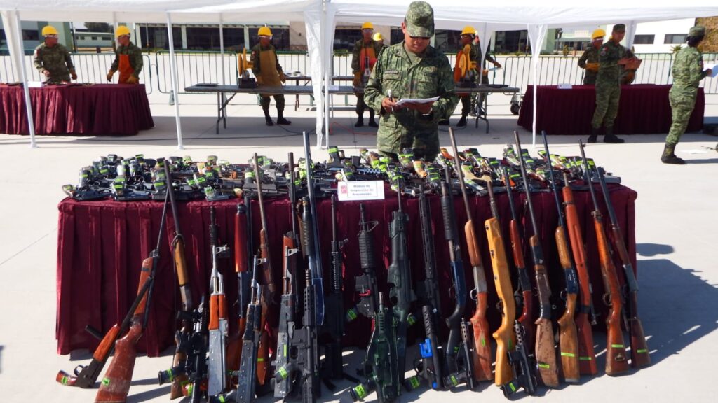 Destruyó Ejército más de 250 armas aseguradas en municipios de la Zona Oriente Edomex