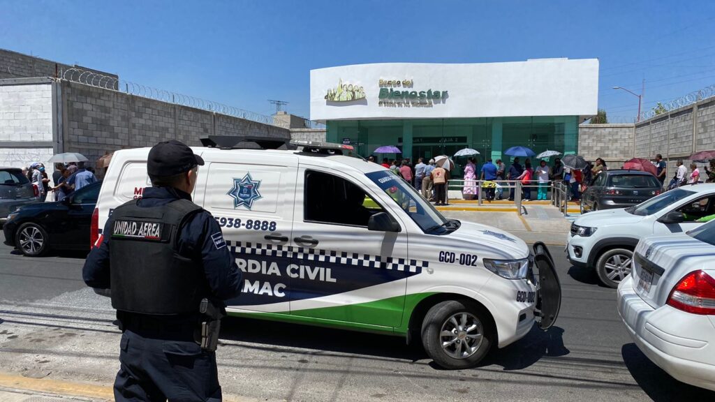 Tecámac: Guardia Civil refuerza vigilancia por entrega de apoyos en Bancos del Bienestar