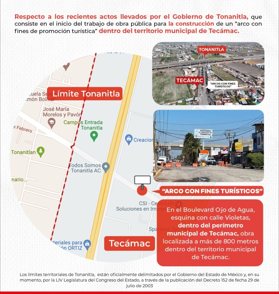 Vigente el reconocimiento de los límites territoriales entre Tonanitla y Tecámac