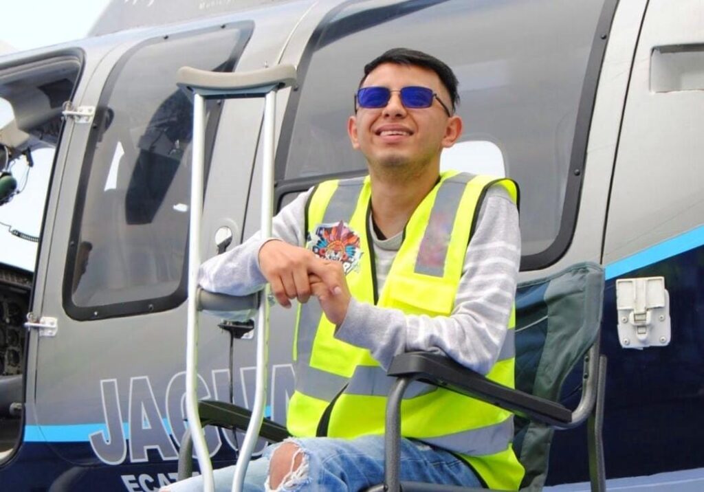 Aldo salvó la vida al ser trasladado de emergencia en el helicóptero Jaguar 1, de Ecatepec