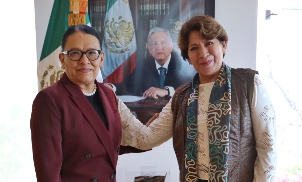 Se reúne Delfina Gómez con Rosa Icela Rodríguez para fortalecer estrategia de seguridad en Edomex