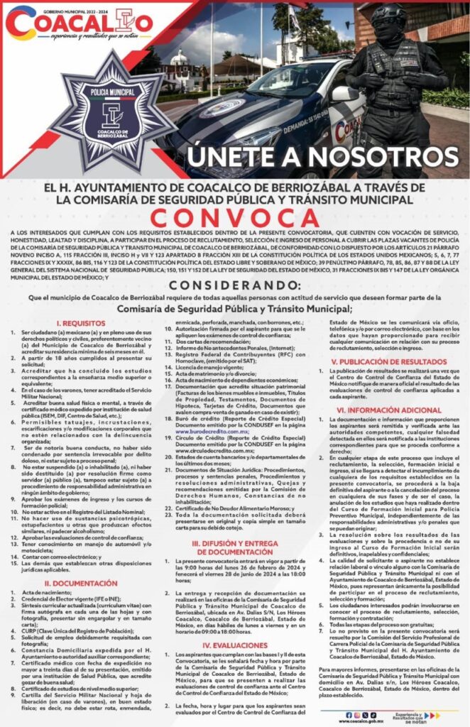 Convocatoria Coacalco