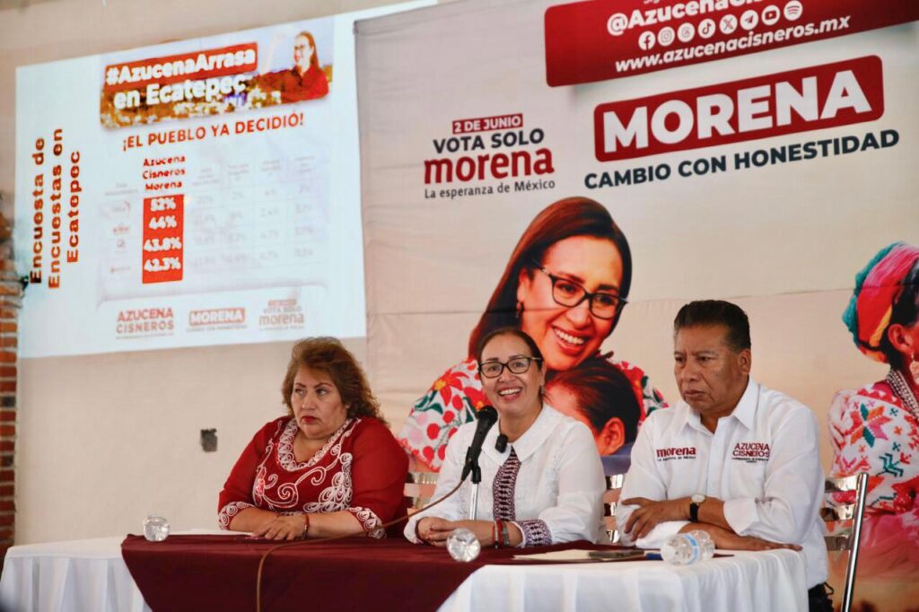 Hasta de 24 puntos la ventaja de Azucena Cisneros para la alcaldía de Ecatepec