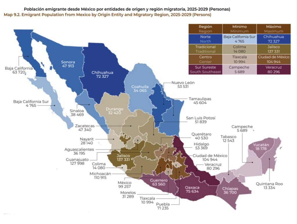 Cerca de 100 mil personas emigrarán del Edomex en el próximo lustro