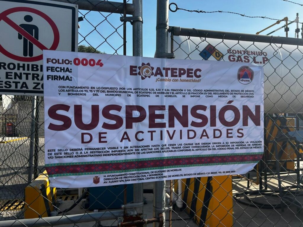 Operan más de 100 gaseras clandestinas en Ecatepec; aplican suspensión a 15