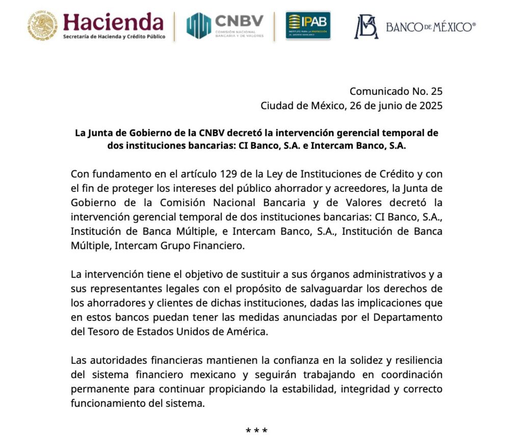 Diario Ejecutivo/¿Por qué EU atacó a 3 financieras mexicanas?/Roberto Fuentes Vivar