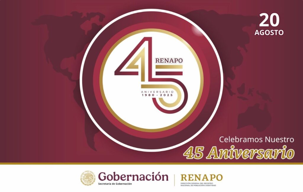 Cumple Renapo 45 años de garantizar el derecho a la identidad en igualdad y sin discriminación