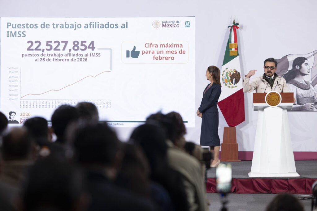 Alcanzó empleo formal 22.5 millones, la cifra más alta para un mes de febrero