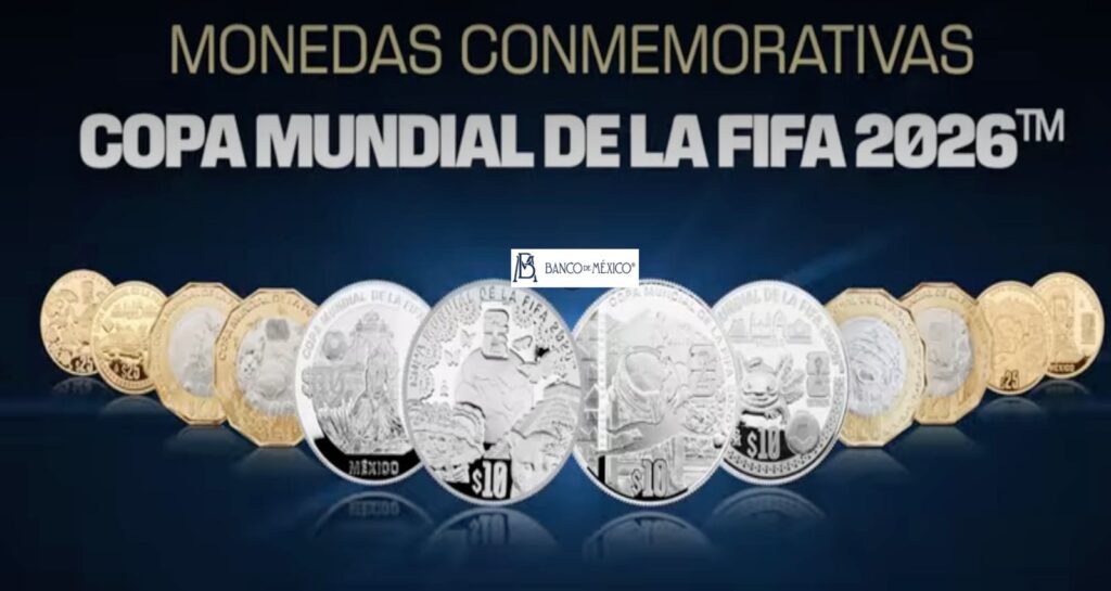 Banxico puso en circulación 12 monedas conmemorativas del mundial de futbol 2026