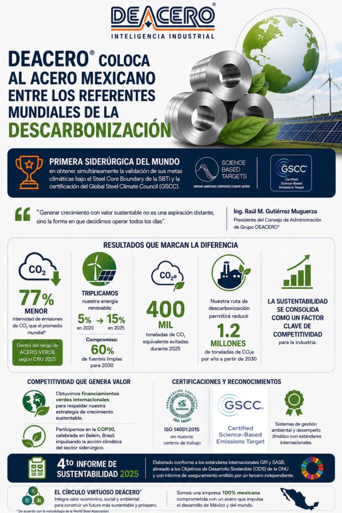 Acero mexicano, entre los referentes mundiales de la descarbonización
