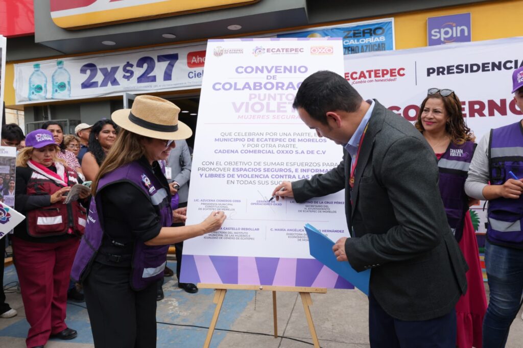 Refuerzan en Ecatepec Red Violeta con adhesión de 80 tiendas de conveniencia como espacios seguros para mujeres