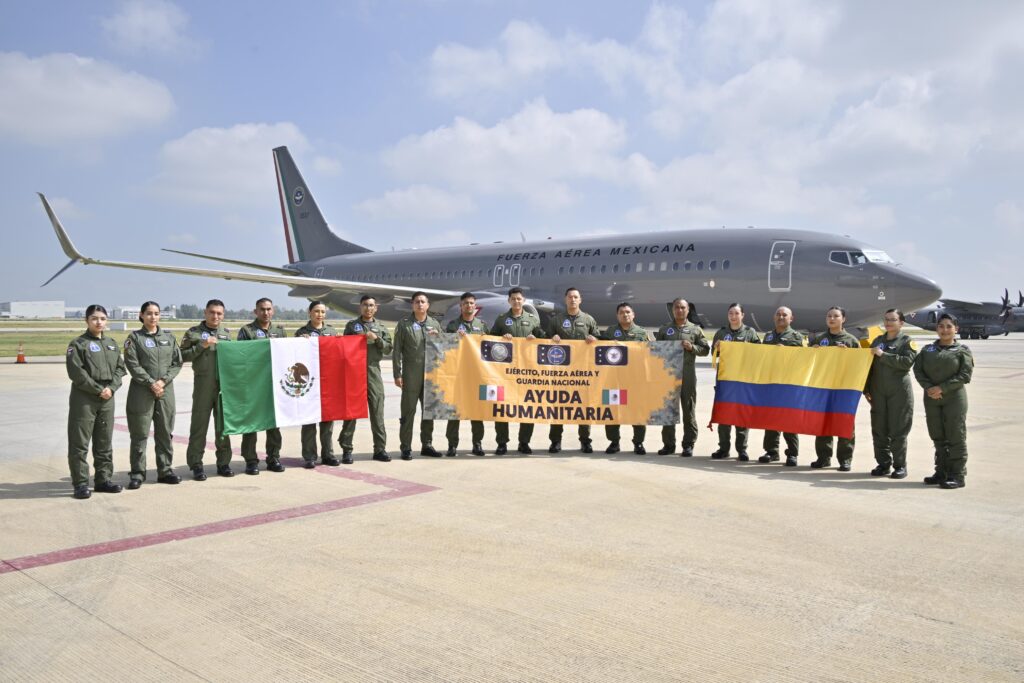 Salió de Santa Lucía ayuda humanitaria de Mexico al pueblo de Colombia tras afectaciones por sismo