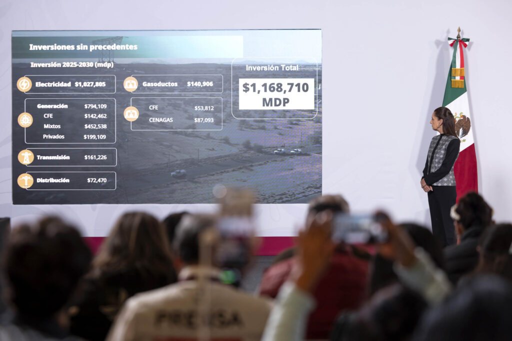 Inversión histórica de cerca de 1.2 billones de pesos en el sexenio para electricidad y gasoductos
