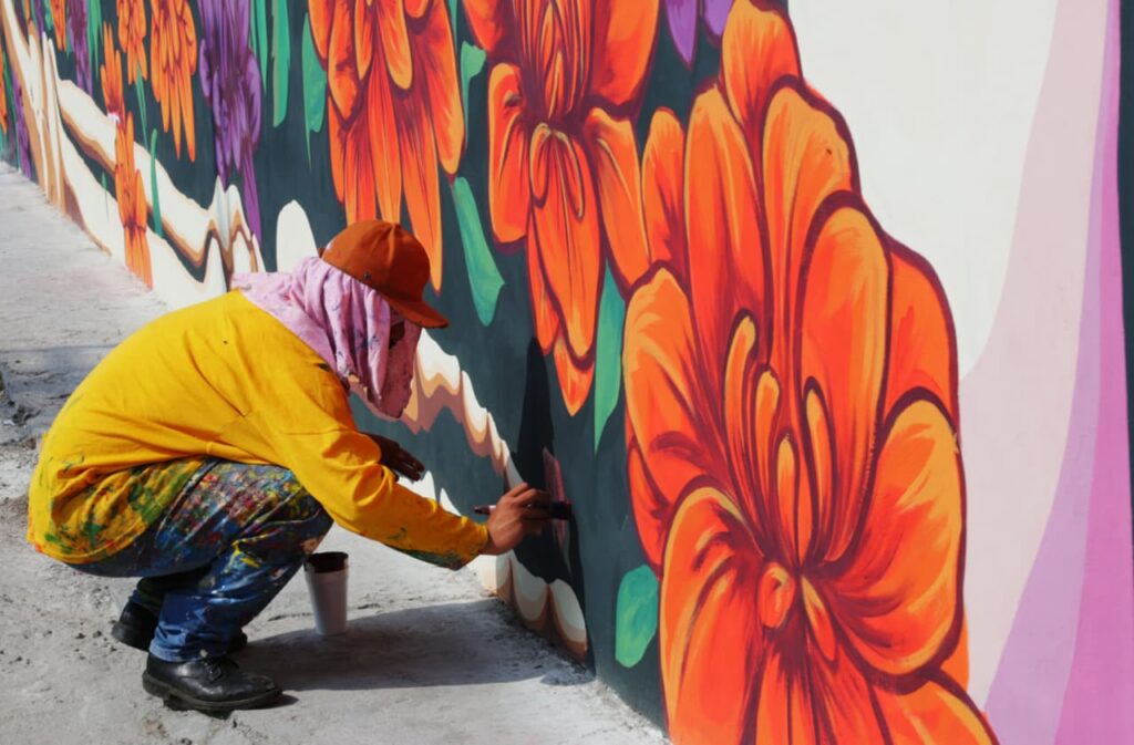Inauguran mural monumental de Día de Muertos en San Andrés de la Cañada